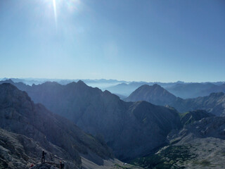 Mountain panorama at Jubilaumsgrat, Zugspitze mountain, Germany