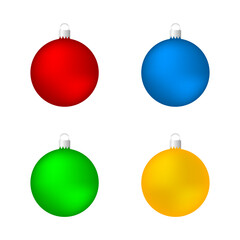 Christmas balls icon set. Colorful New Year balls collection. Vector illustration isolated on white background