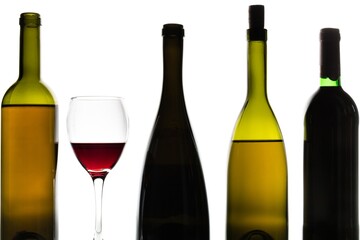 Bottles and Glass of Wine