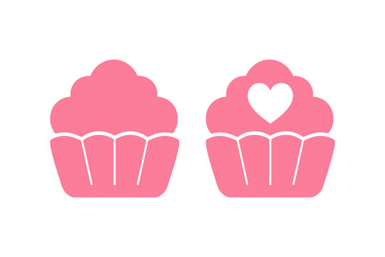 Cupcake. Simple icon set. Flat style element for graphic design. Vector EPS10 illustration.
