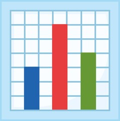 Vector emoticon illustration of a bar chart