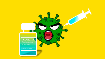 Corona virus receives the vaccine to end with the covid.
