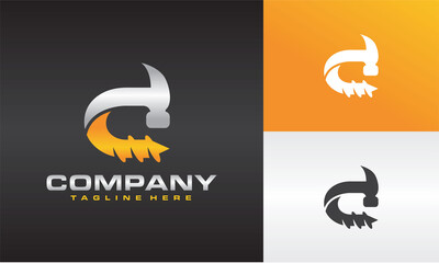 initial C hammer drill logo