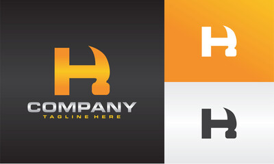 Obraz premium initials H hammer logo