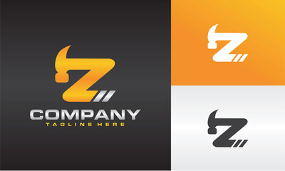 initials Z hammer logo