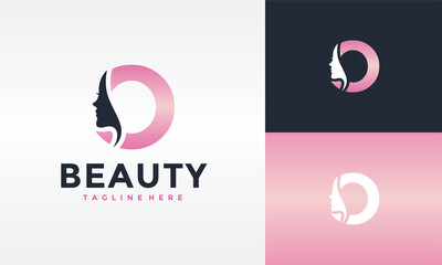 initial O beauty face logo