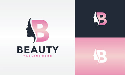 initial B beauty face logo