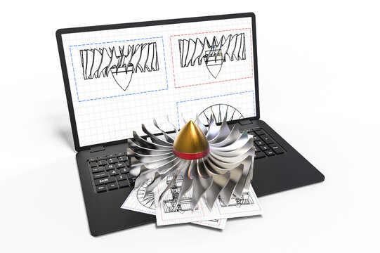 3D render image representing CAD process