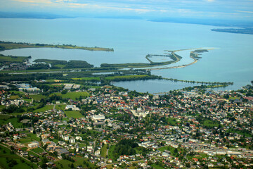 Blick von oben auf den Bodensee 28.8.2020