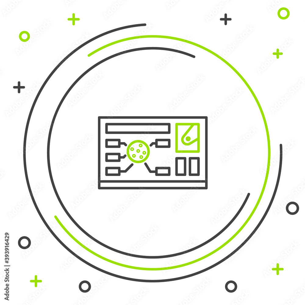 Poster line futuristic hud interface icon isolated on white background. hologram ui infographic, interactiv