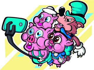 cartoon character design pigs