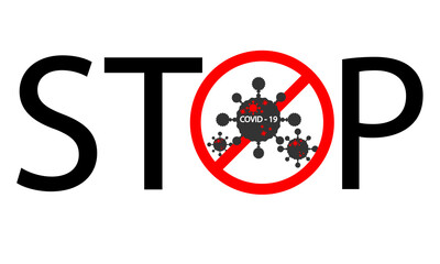 Stop coronavirus icon, vector art illustration.
