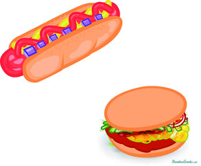 Restaurant food illustration pack