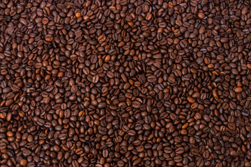 coffee beans all over the surface suitable as a background