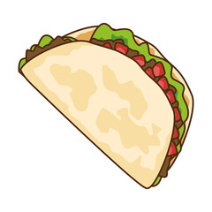 delicious taco fast food icon