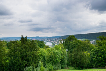 view of the Donube and the city of Kehlheim