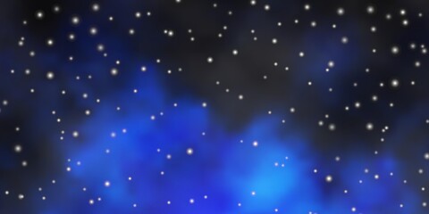 Obraz premium Dark BLUE vector layout with bright stars.