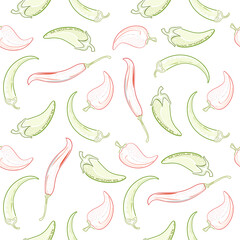 Red and green peppers