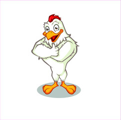 character design for bussines mascot logo big pollo fit muscle  food