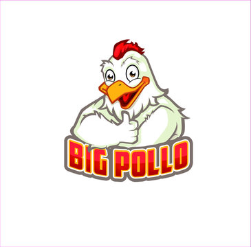 character design for bussines mascot logo big pollo fit muscle  food