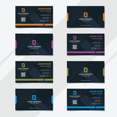 Corporate business card design template with several color options