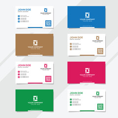 Corporate business card design template with several color options