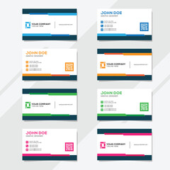 Corporate business card design template with several color options