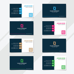 Corporate business card design template with several color options