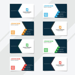 Corporate business card design template with several color options