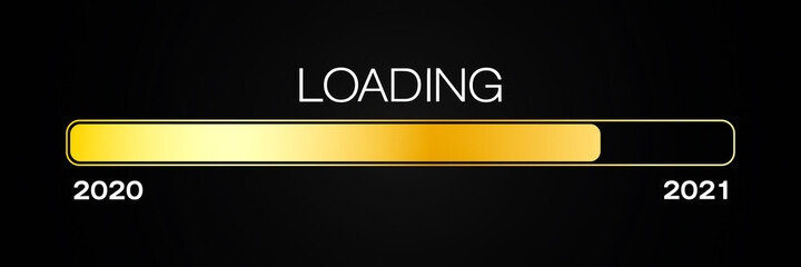 loading bar in gold with the message loading 2021