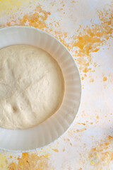 Pastry dough bagel in making