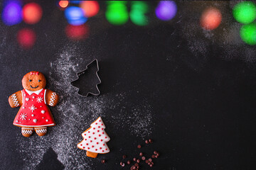 gingerbread biscuit sweet cookies festive christmas table holiday new year gift tasty serving size...