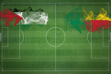 Palestine vs Benin Soccer Match, national colors, national flags, soccer field, football game, Copy...