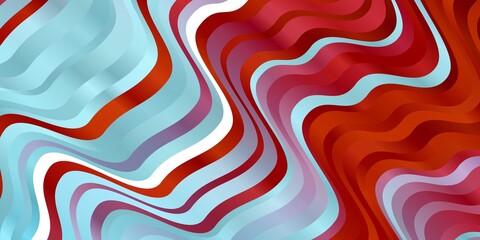 Light Blue, Red vector background with bent lines.