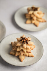 Biscuits sablés de Noël en forme de sapin