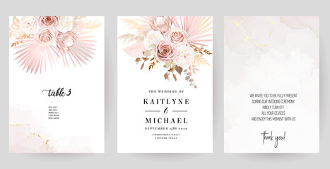 Luxurious beige and blush trendy vector design square frames © lavendertime