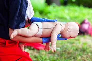 Baby CPR first aid training for choking