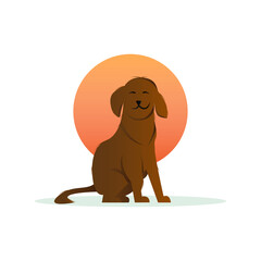 Illustration vector animal dog design isolated on white background