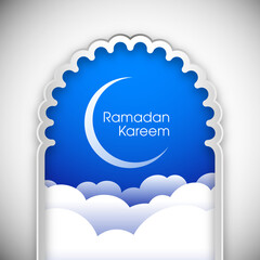 Ramadan Kareem greeting card for the Muslim festival occasion.