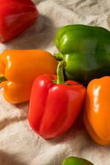 Raw Organic Colorful Bell Peppers