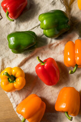 Raw Organic Colorful Bell Peppers