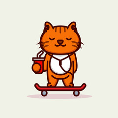 Cute cat in funky hip hop costume and accessories