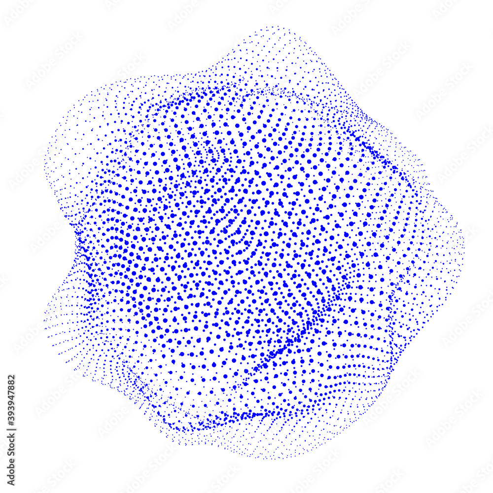Poster blue sphere consisting of particles. modern wireframe elements. technology grid sphere. vector illus