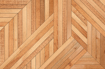 Wood decking texture. Wooden planks. Light brown wooden wall with geometric pattern.