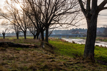 Jesienne krajobrazy z doliny Narwi, Podlasie, Polska