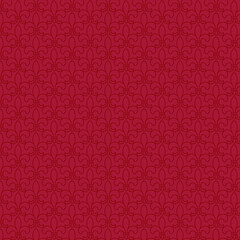 Classic pink background, red lily pattern, damask. Vector illustration.
