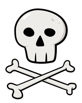 Skull with crossed bones. Pirate symbol
