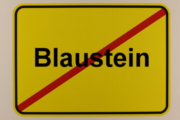 Grafische Darstellung des Ortsausgangsschildes der Stadt Blaustein
