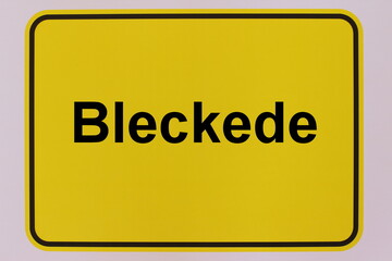 Grafische Darstellung des Ortseingangsschildes der Stadt Bleckede