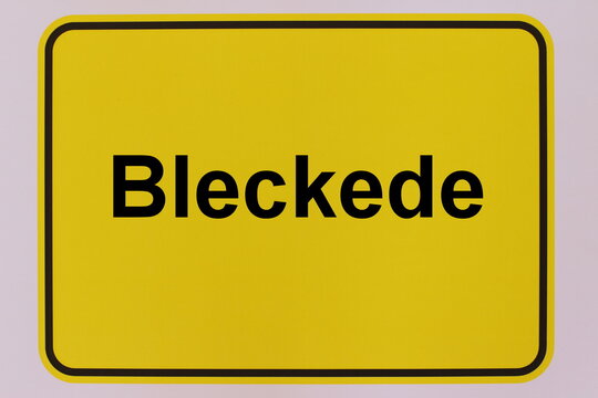 Grafische Darstellung des Ortseingangsschildes der Stadt Bleckede